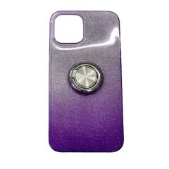 Iphone 12 Pro Max Kılıf Simli Yüzüklü Silikon Stand Kılıf