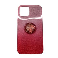 Iphone 12 Pro Max Kılıf Simli Yüzüklü Silikon Stand Kılıf