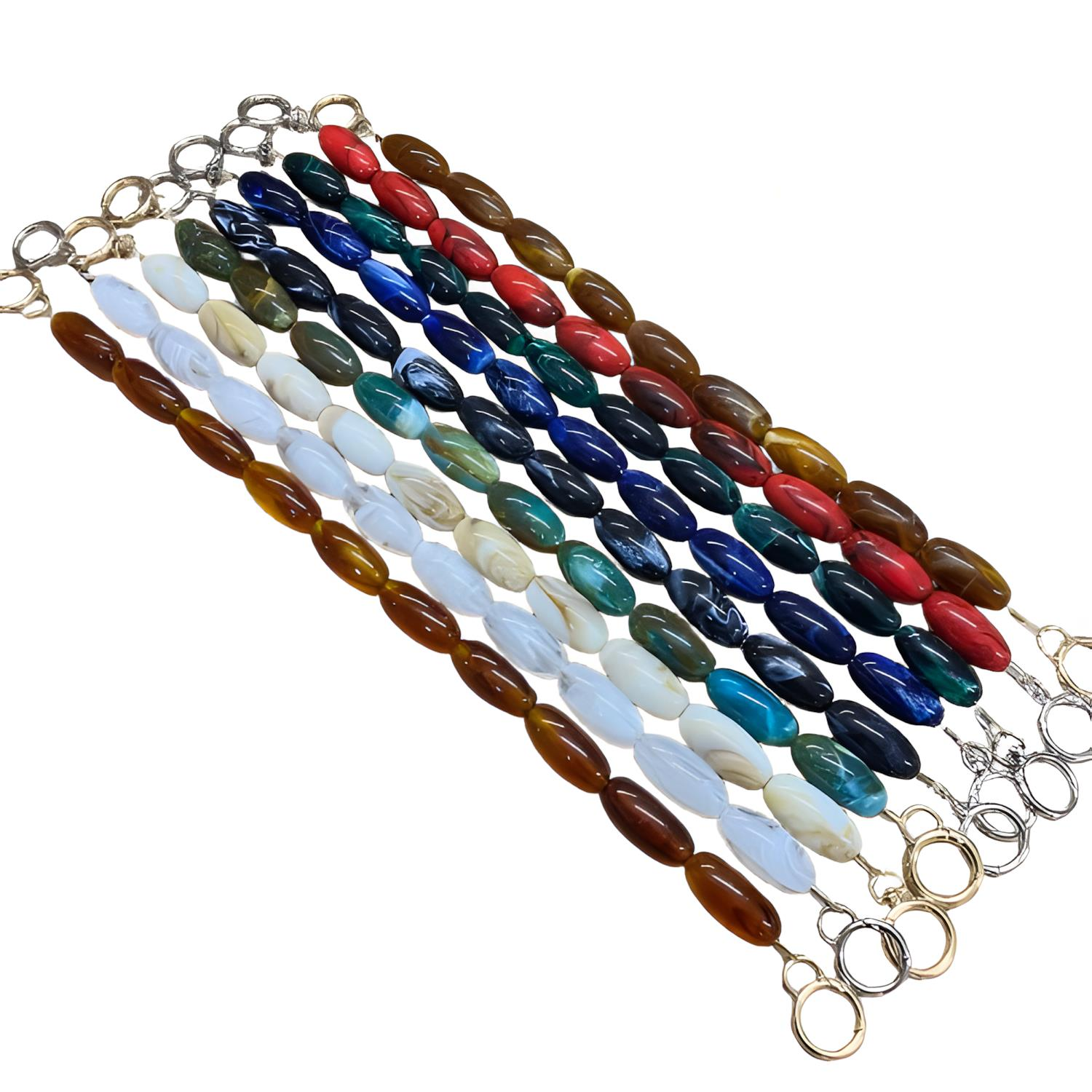 Akrilik Yassı Yuvarlak Boncuklu Çanta Sapı 48 cm AC17