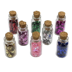 Boncuk Pul Toz Sim (8 adet) - Mantar Tıpalı Minik Cam Şişeli s5075