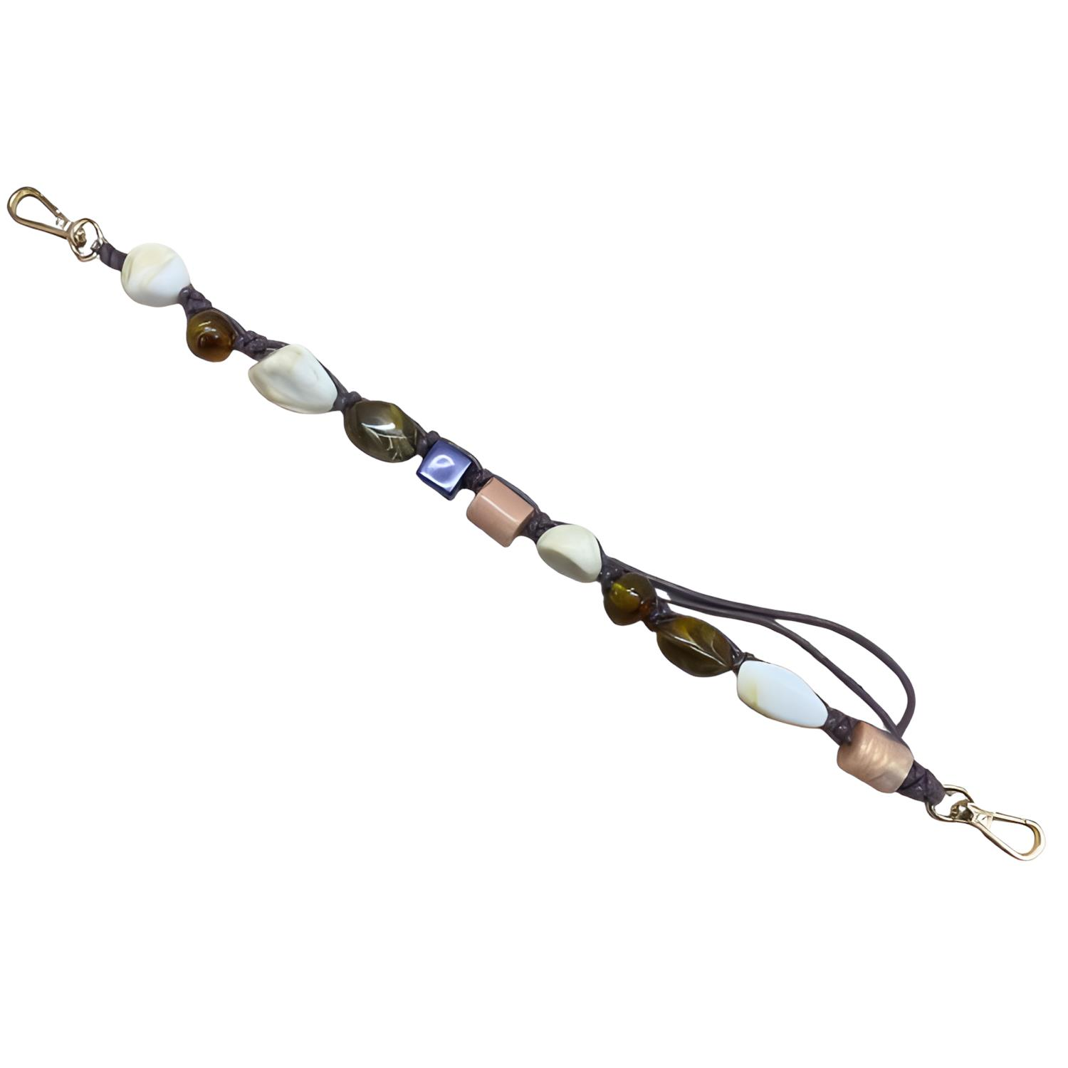 Deri Akrilik Boncuklu Çanta Sapı 43 cm B10T