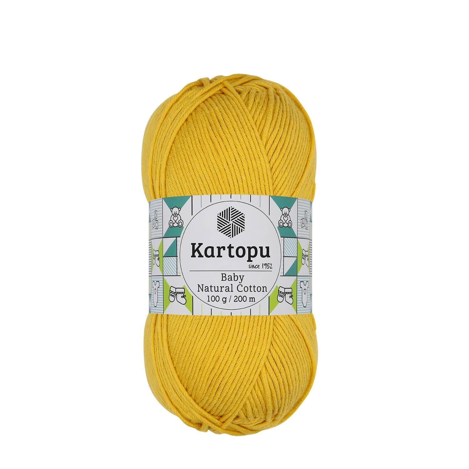Kartopu Baby Natural El Örgü İpliği 100 gr K318 Koyu Sarı