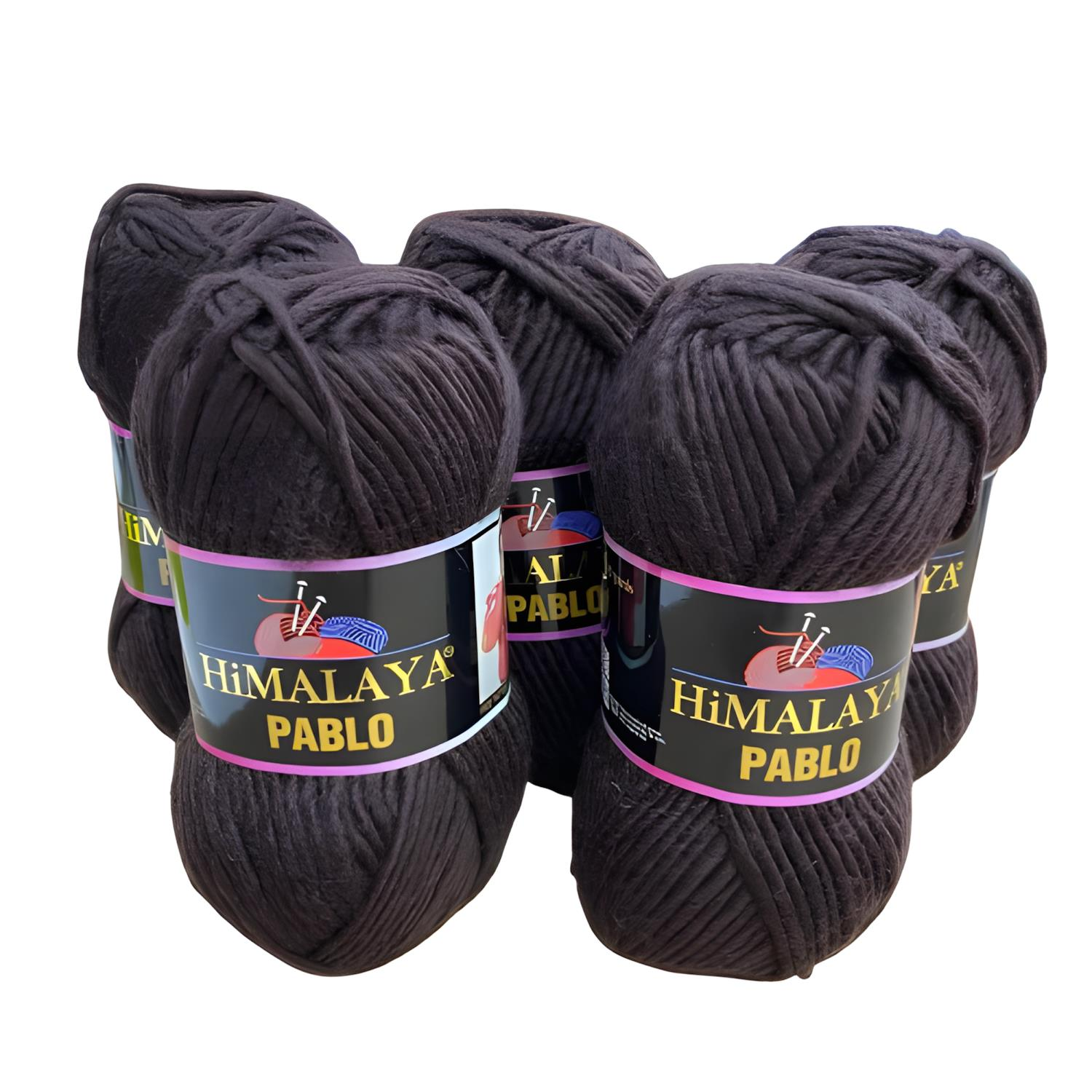 Himalaya Pablo Saf Yün Örgü İpi (5 Adet) 123-37 Kahverengi