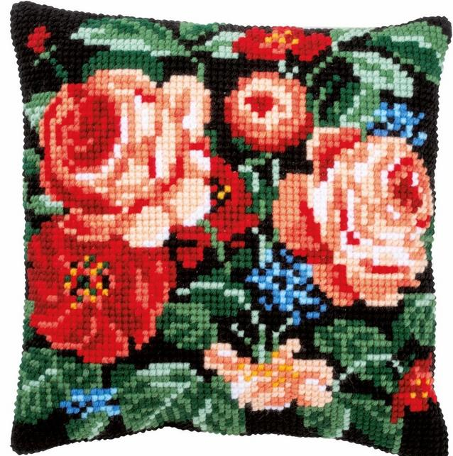 Vervaco İşlenecek Goblen Yastık Etamin Çiçek Kiti PN-0182791