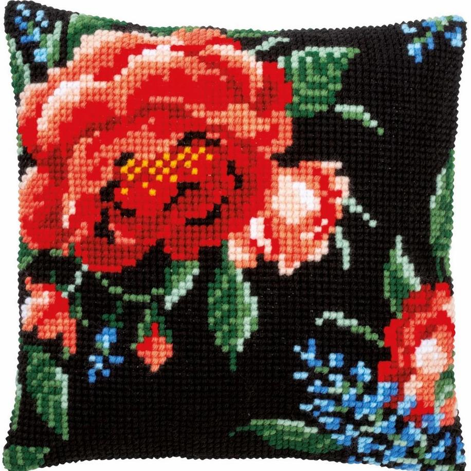 Vervaco İşlenecek Goblen Yastık Etamin Çiçek Kiti PN-0183605