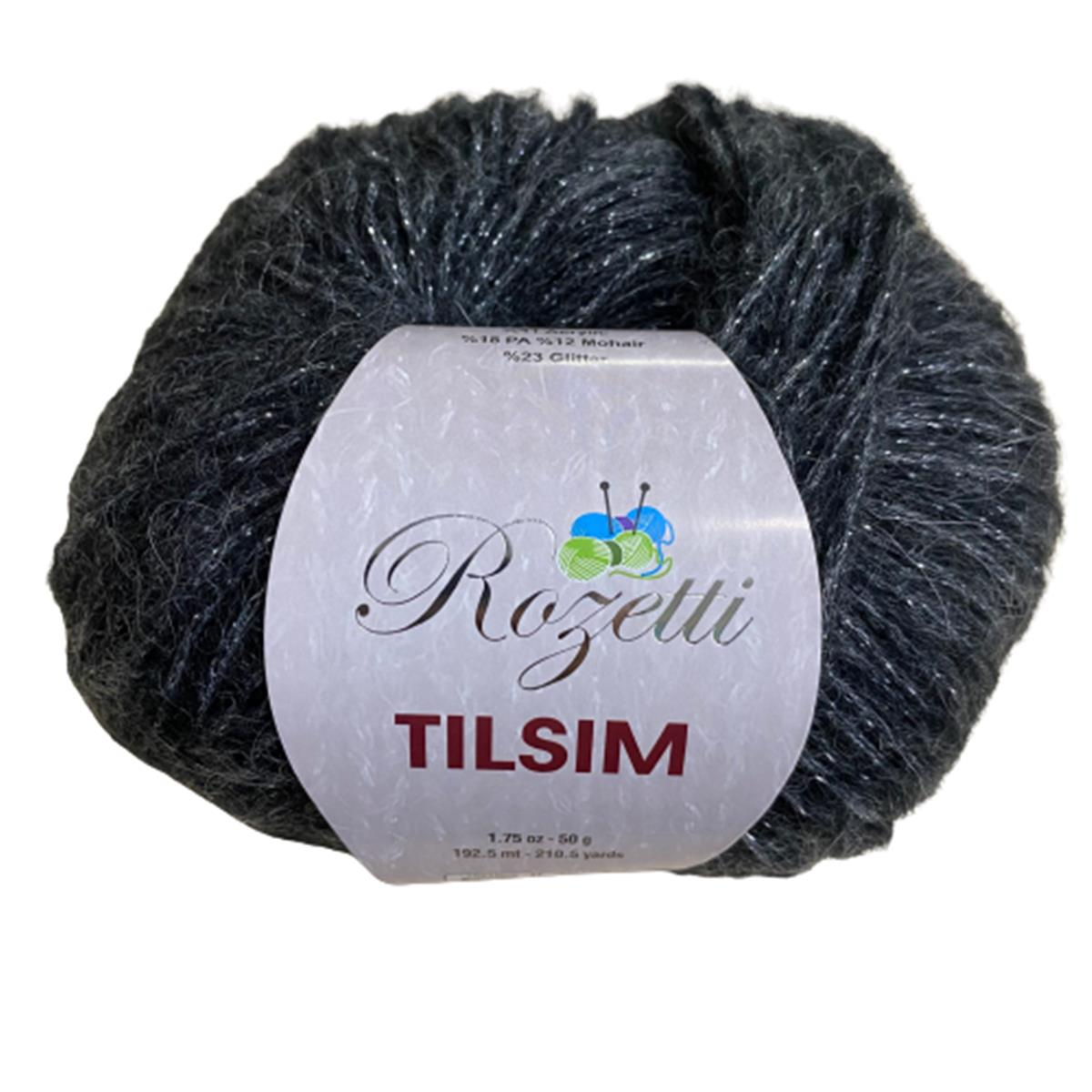 Rozetti Tılsım El Örgü İpliği 50 gr 362-14  Simli Siyah