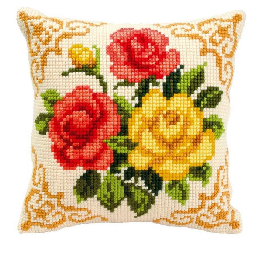 Vervaco İşlenecek Goblen Yastık Etamin Çiçek Kiti PN-0008575