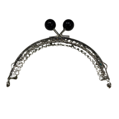Metal Çanta Cüzdan Sapı Bursu 10.5 cm X9 Siyah