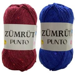 Zümrüt Punto Simli Pullu Koton Cotton El Örgü İpi 100 gr