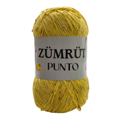 Zümrüt Punto Simli Pullu Koton Cotton El Örgü İpi 100 gr 13 Sarı