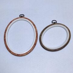 Askılı Oval Ahşap Desenli Plastik Kasnak 1koaa01