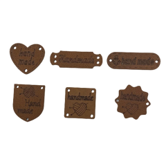 Handmade Deri Etiket Amigurumi handx3