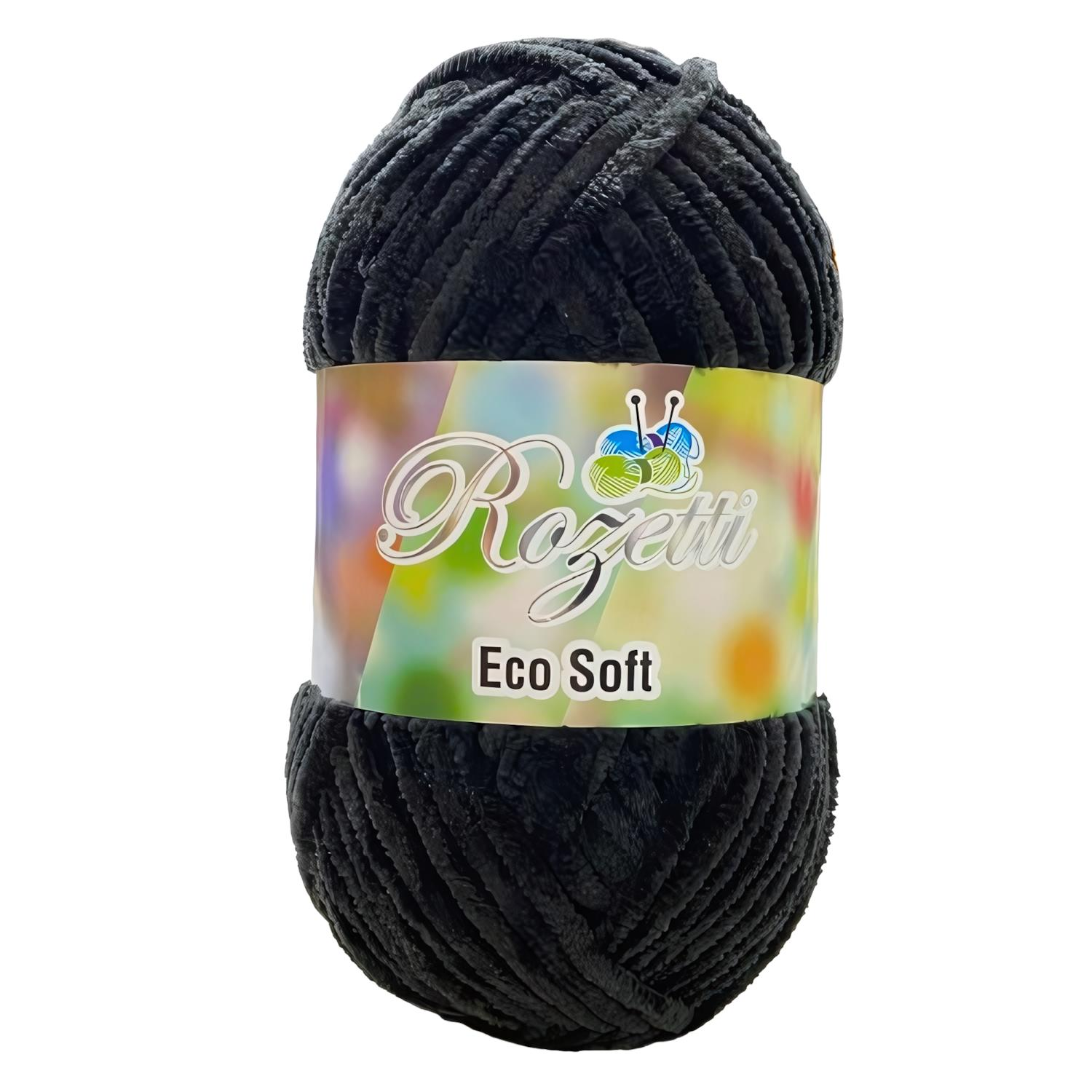 Rozetti Eco Soft Kadife El Örgü İpliği 100 gr Siyah