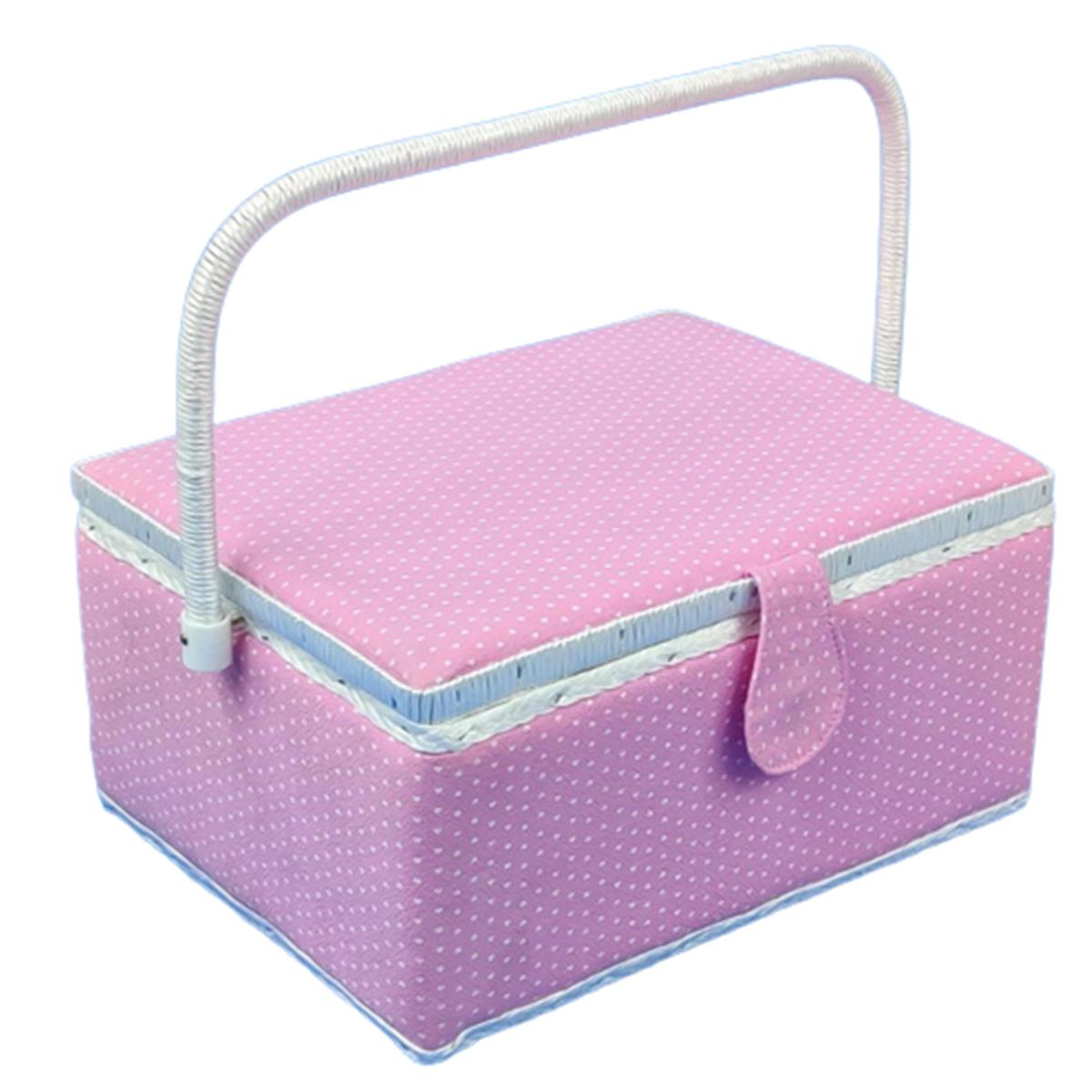 D&D Kumaş Kaplı Dikiş Kutusu pd1 Pembe