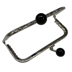 Metal Boncuklu Çanta Cüzdan Sapı Bursu 10.5 cm X15 Siyah