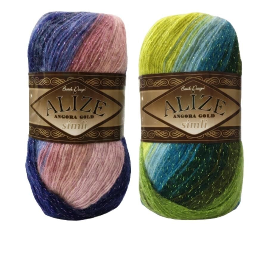 Alize Angora Gold Simli Batik El Örgü İpliği 100 Gr