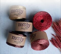 Moly Twisted Metalik Kağıt İp 250 Gr 510 Kırmızı