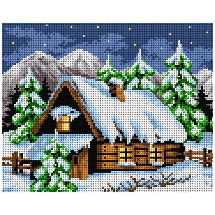 Orchidea Baskılı Goblen Kış Ev 2218 24*30 cm