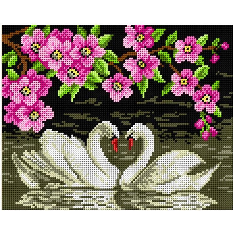 Orchidea Baskılı Goblen Kuğular 1703 24*30 cm