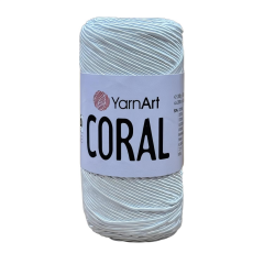 YarnArt Coral Slim Supra Yumuşak ve Parlak Örgü İpi 200 gr 1901 Beyaz