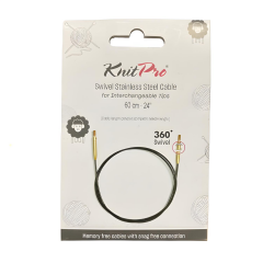 KnitPro Paslanmaz Çelik Döner Misina Kabloları 360° Siyah Altın 1057X 100 cm