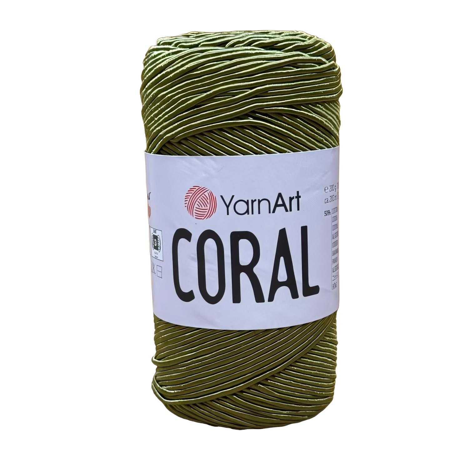 YarnArt Coral Slim Supra Yumuşak ve Parlak Örgü İpi 200 gr 1920 Haki Yeşil