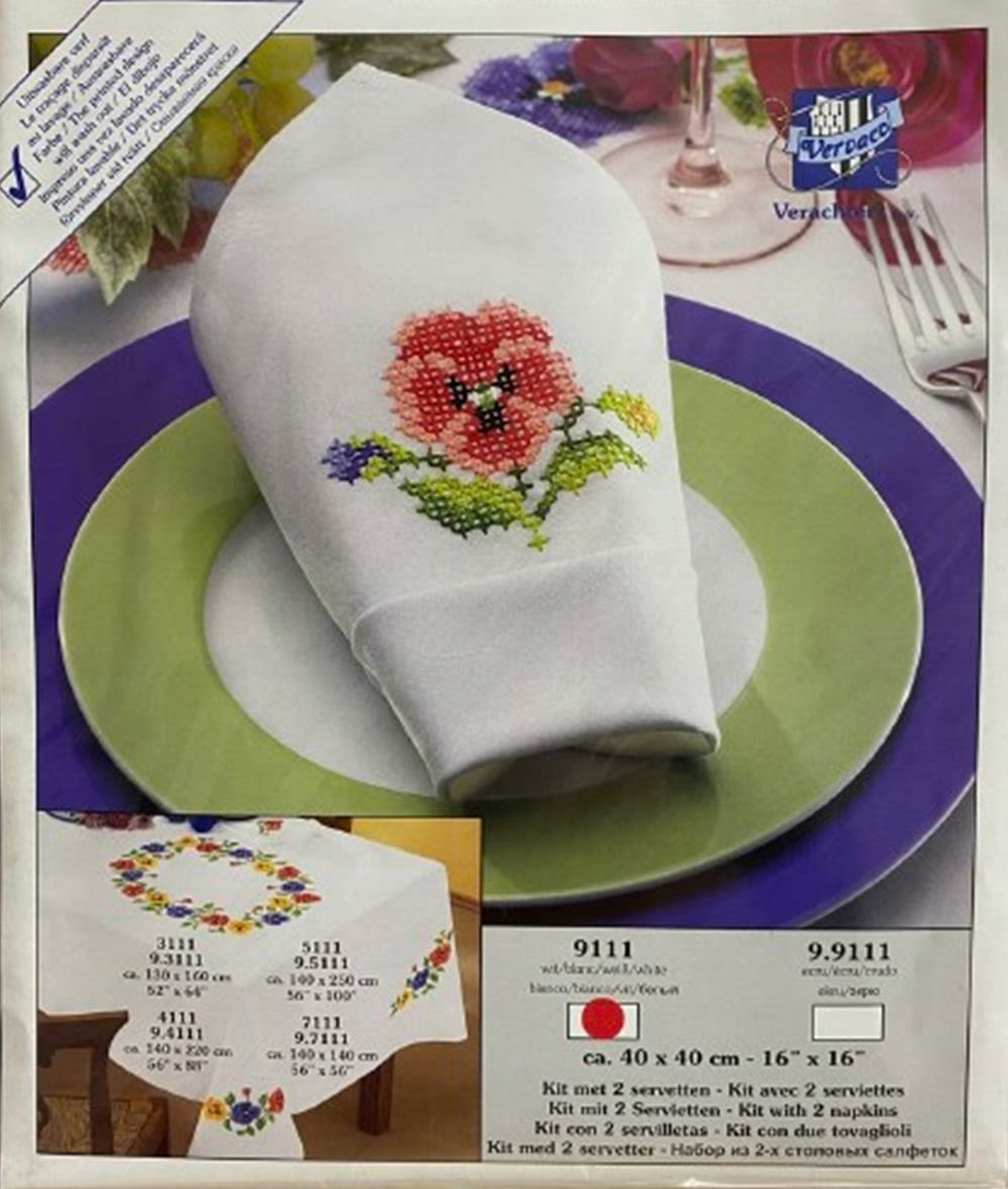 Vervaco İşlemelik Masa Peçetesi Kiti 40*40 cm 9111