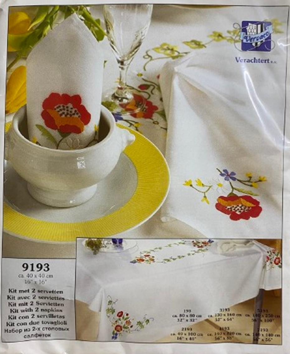 Vervaco İşlemelik Masa Peçetesi Kiti 40*40 cm 9193
