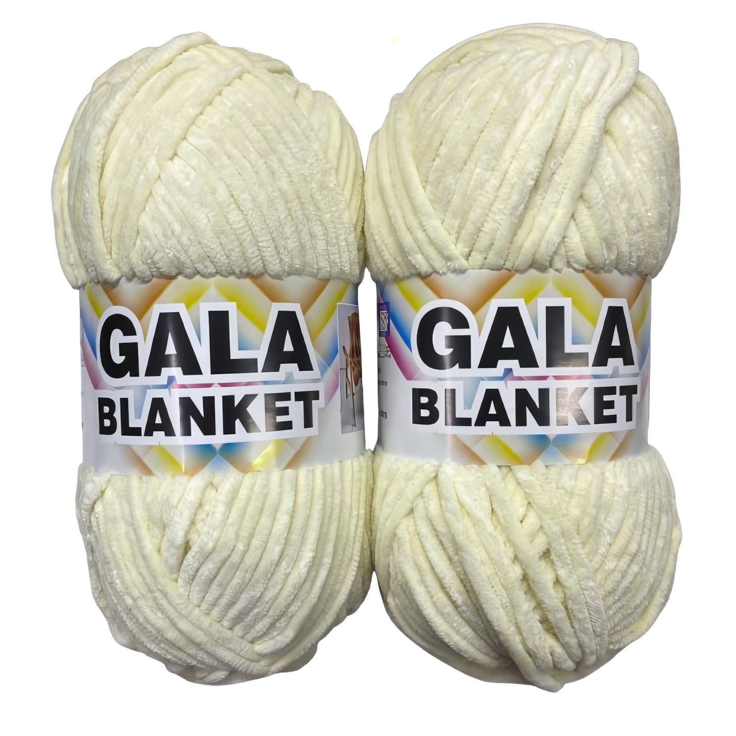 Gala Blanket Kalın Kadife Örgü İpi 2'li Set 500 gr SK19 Krem