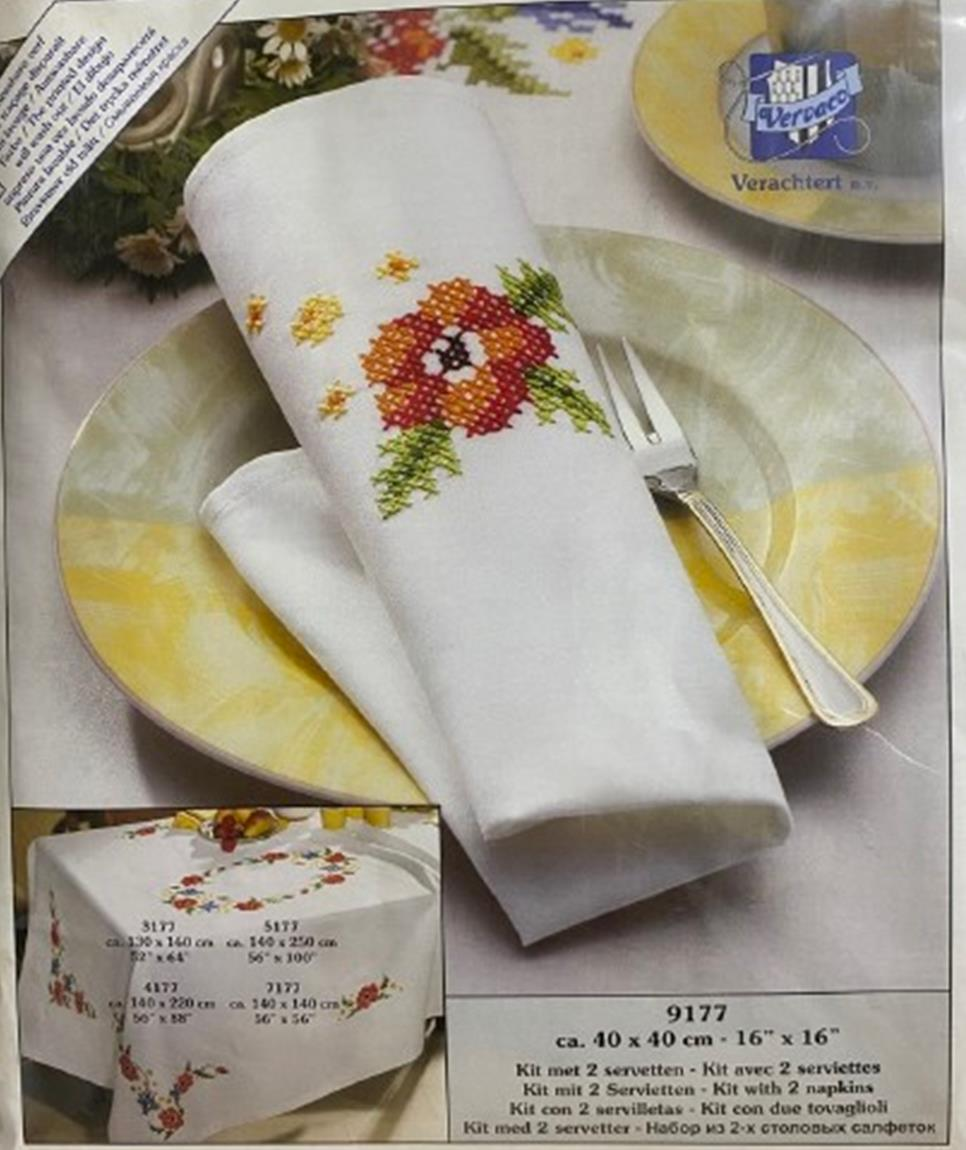 Vervaco İşlemelik Masa Peçetesi Kiti 40*40 cm 9177