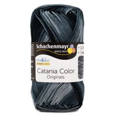 Schachenmayr Catania Color Ebruli Pamuk Amigurumi El Örgü İpi İpliği Yünü C229 Gri - Siyah
