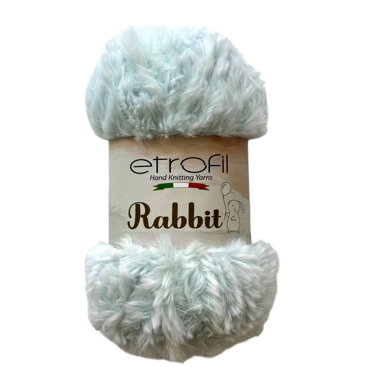 Etrofil Rabbit Kürk El Örgü İpi 100gr 70552 Mavi Beyaz
