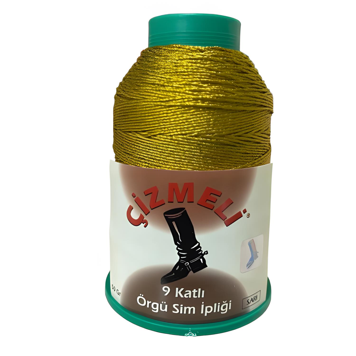 Çizmeli 9 Katlı Örgü Sim İpliği 50 gr 003 Sim Gold