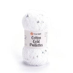 YarnArt Cotton Gold Paillettes Yumuşak ve Pullu Örgü İpi 50 gr 7111