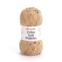 YarnArt Cotton Gold Paillettes Yumuşak ve Pullu Örgü İpi 50 gr 7115