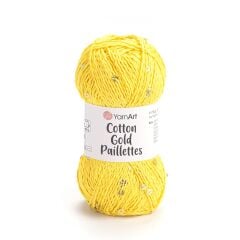 Yarn Art Cotton Gold Paillettes Yumuşak ve Pullu Örgü İpi 50 gr