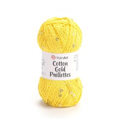 YarnArt Cotton Gold Paillettes Yumuşak ve Pullu Örgü İpi 50 gr 7116