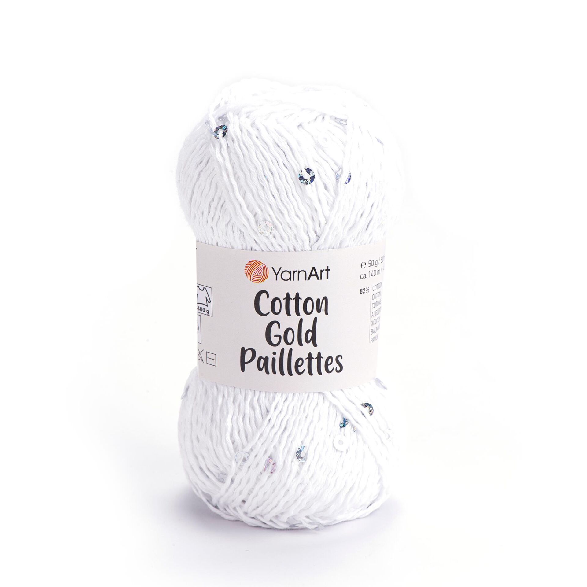 YarnArt Cotton Gold Paillettes Yumuşak ve Pullu Örgü İpi 50 gr 7102