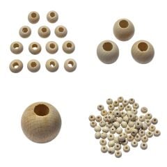 Ahşap Boncuk Yuvarlak Top bncah01