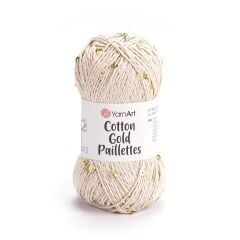 YarnArt Cotton Gold Paillettes Yumuşak ve Pullu Örgü İpi 50 gr 7104