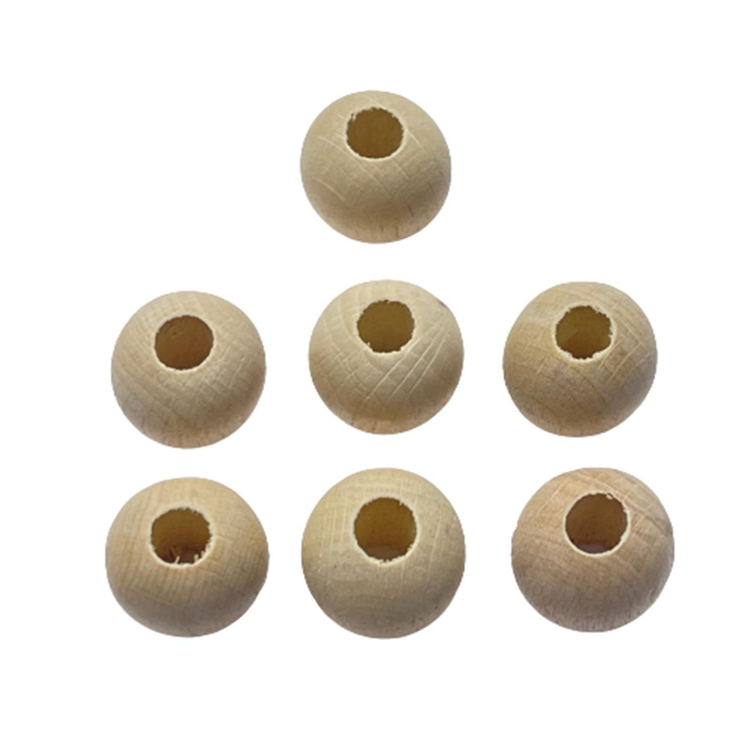Ahşap Boncuk Yuvarlak Top bncah01 17 mm - 7 adet