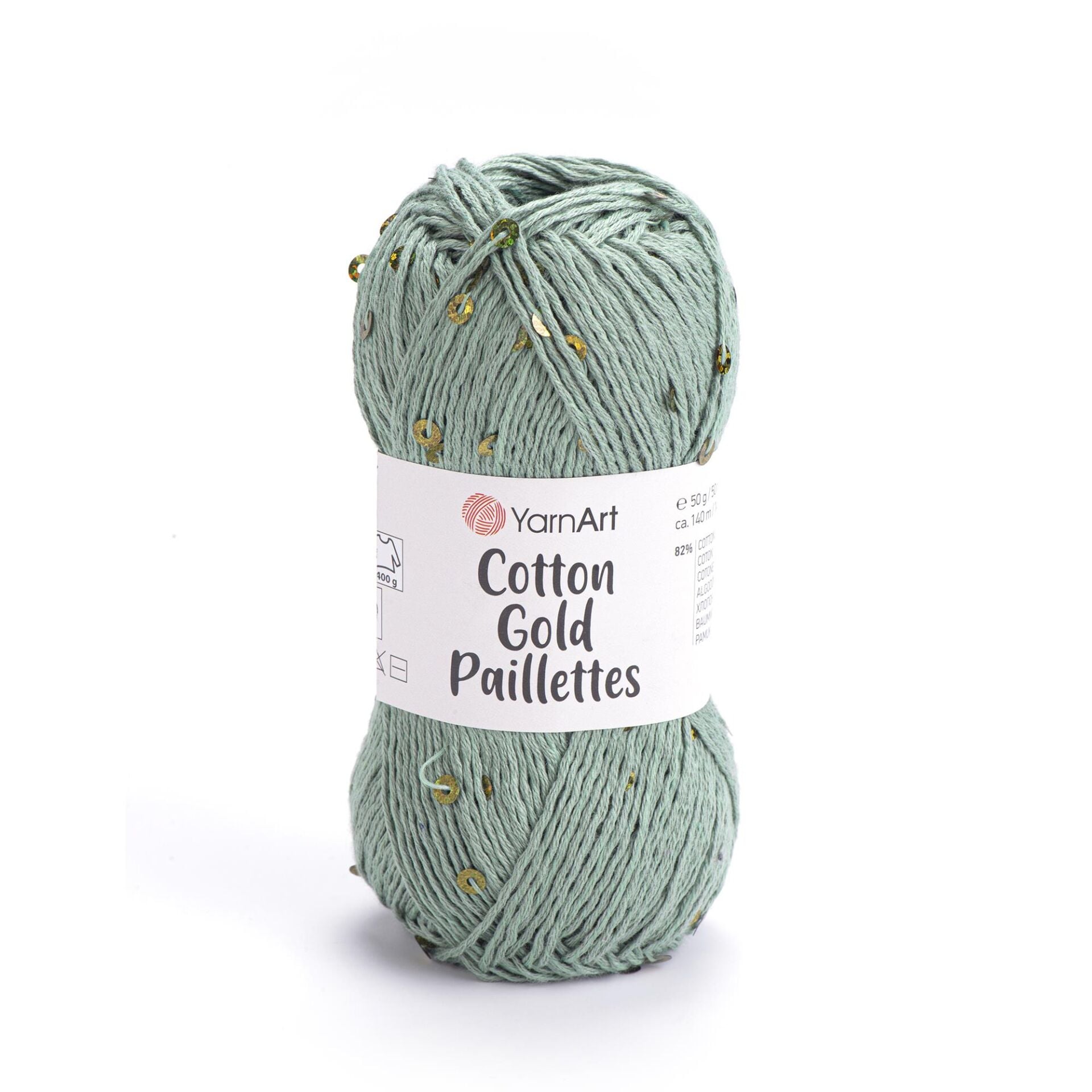 YarnArt Cotton Gold Paillettes Yumuşak ve Pullu Örgü İpi 50 gr 7113