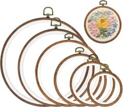 Ahşap Görünümlü Yuvarlak Askılı Plastik Kasnak