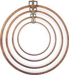 Ahşap Görünümlü Yuvarlak Askılı Plastik Kasnak