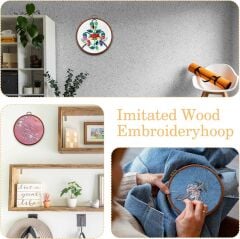 Ahşap Görünümlü Yuvarlak Askılı Plastik Kasnak