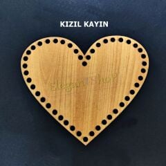 Ahşap Kalp Çanta Kenarı, Yanı, Altı