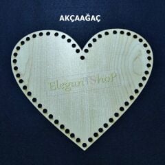 Ahşap Kalp Çanta Kenarı, Yanı, Altı