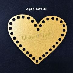 Ahşap Kalp Çanta Kenarı, Yanı, Altı