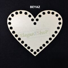 Ahşap Kalp Çanta Kenarı, Yanı, Altı