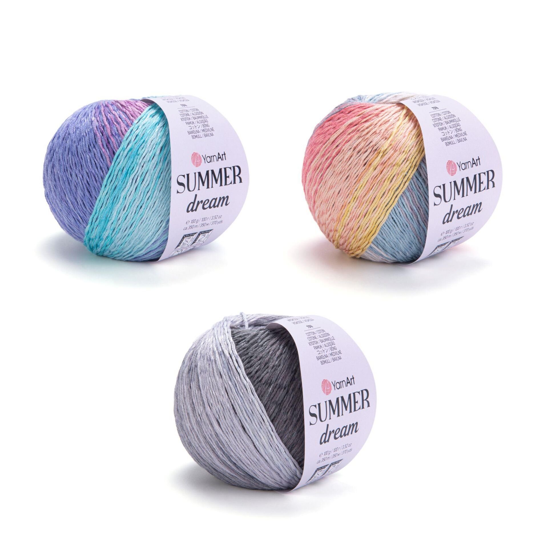 Yarn Art Summer Dream Yumuşak Ebruli ve Parlak Örgü İpi 100 gr
